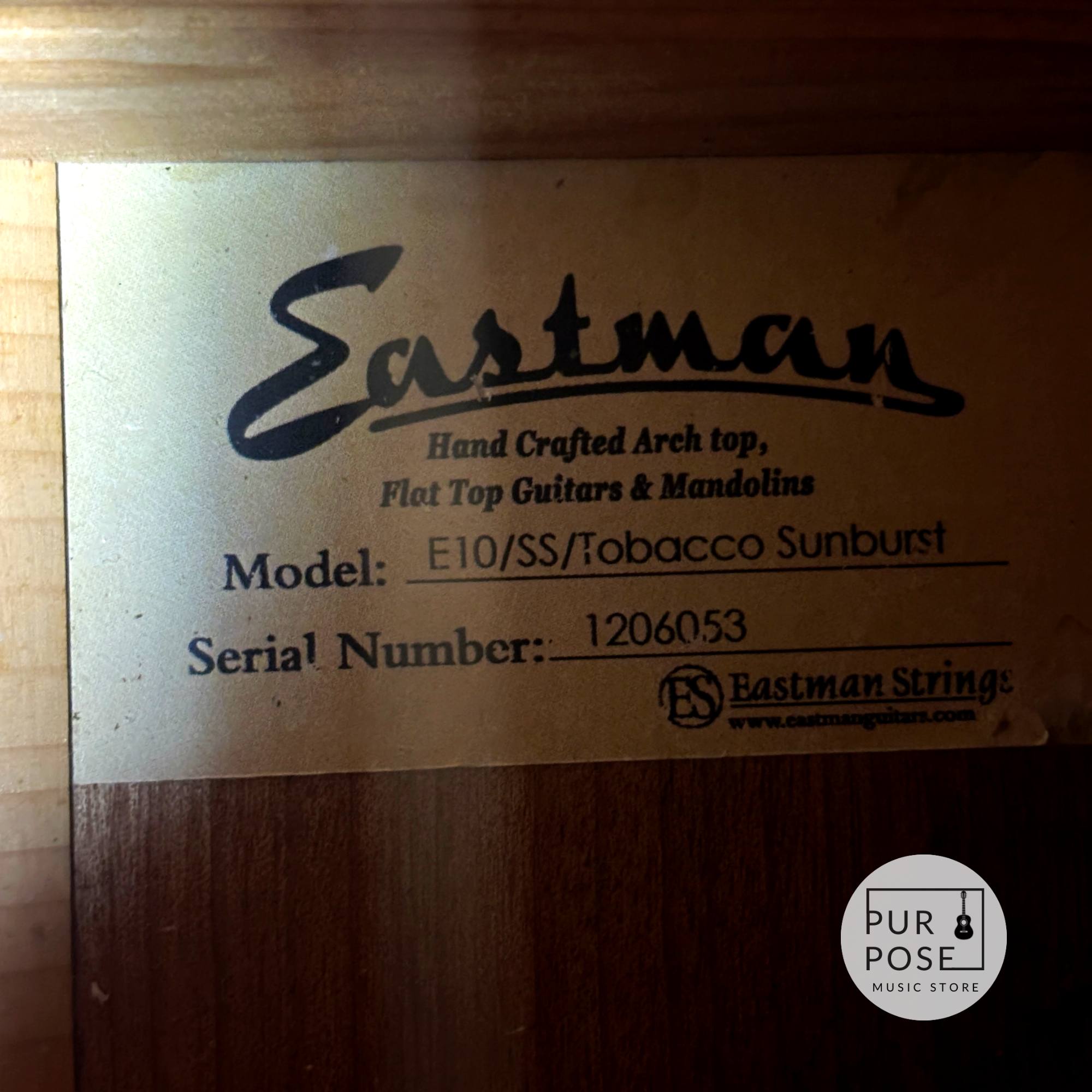 【動画あり】Eastman E10SS TB アディロンダックスプルース単板 J-45タイプ