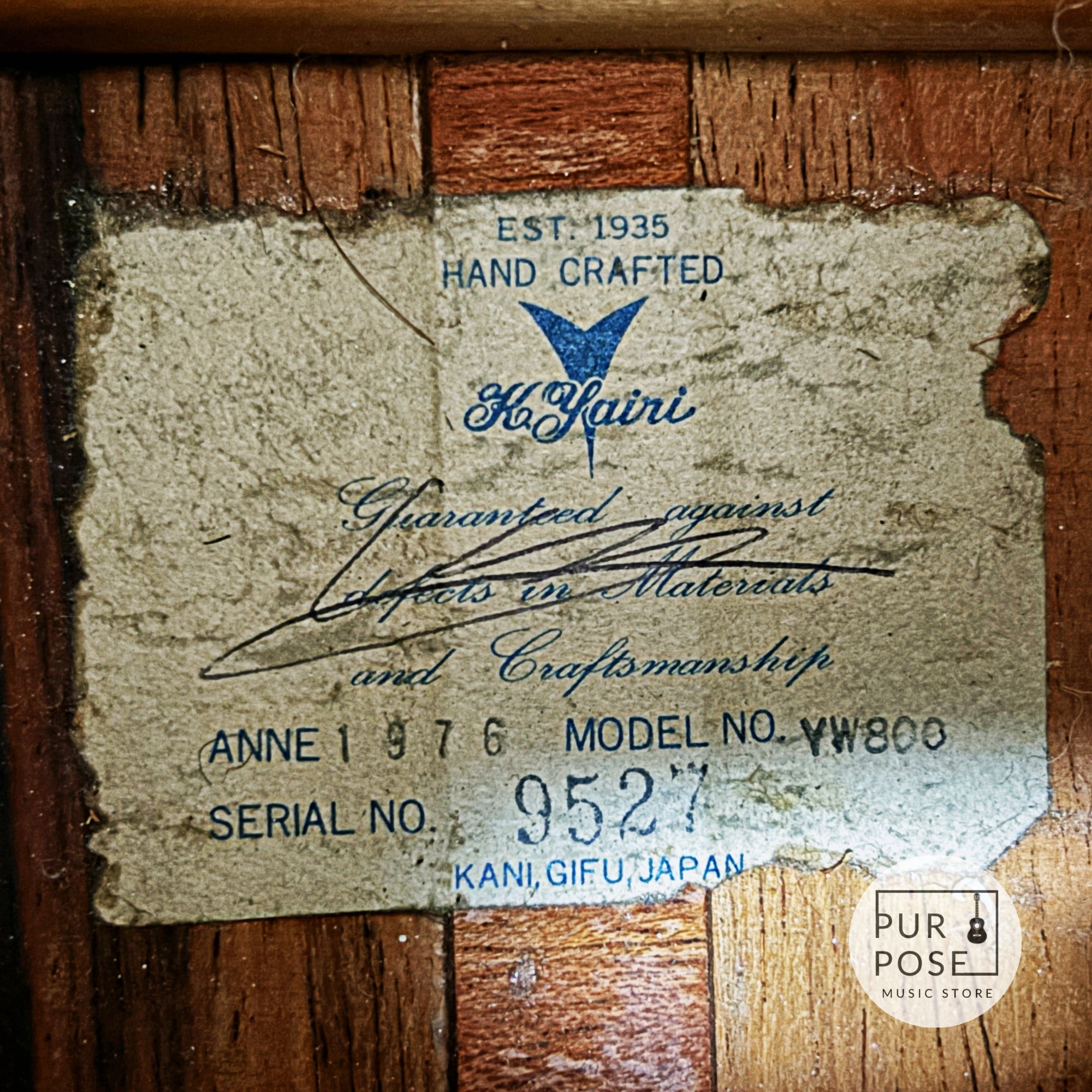 【中古/試奏動画あり】K.yairi YW-800 1976年製 ドレッドノートタイプ