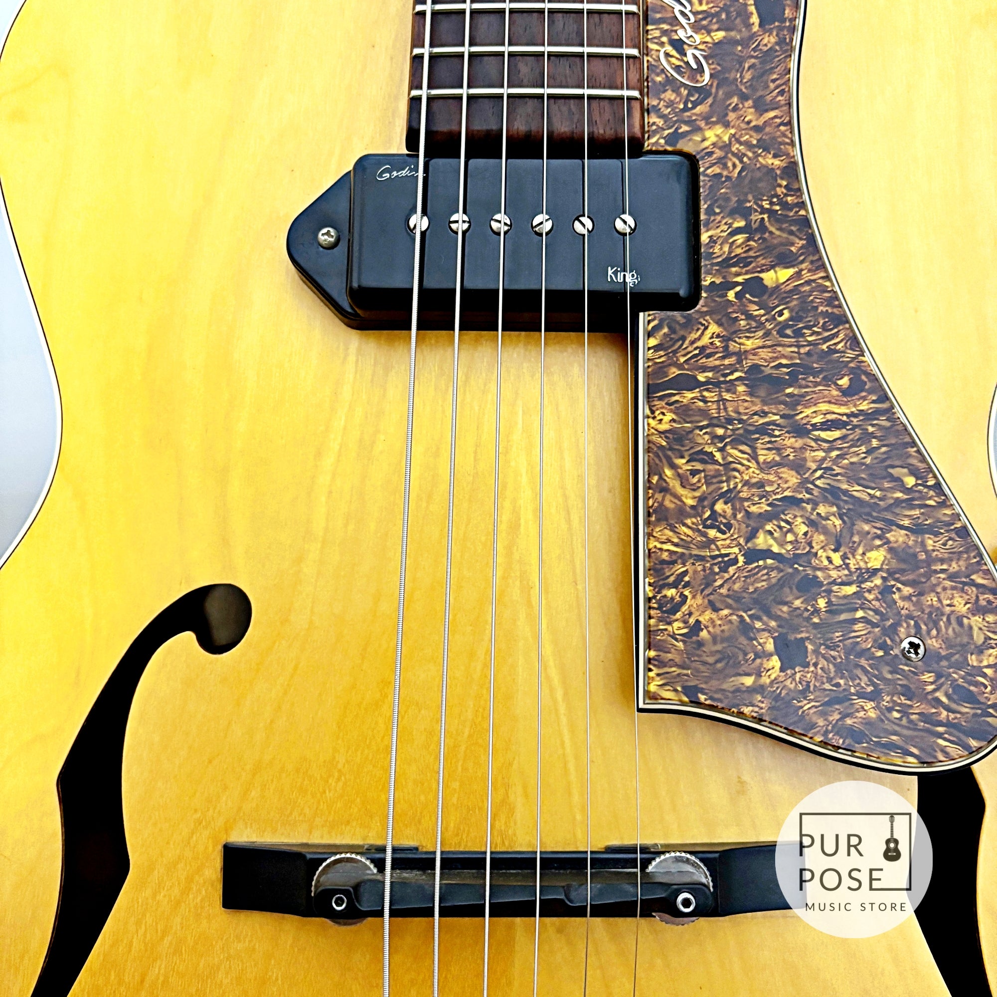 【美品中古/動画あり】Godin 5th Avenue Kingpin P90 Natural フルアコ