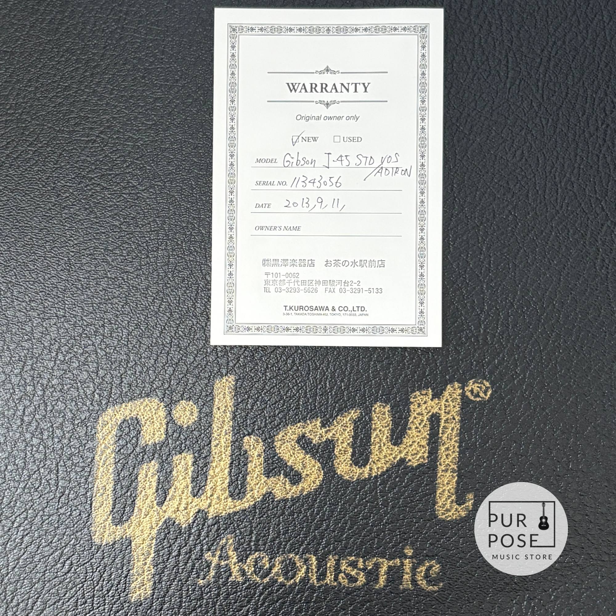 【中古/動画あり】Gibson J-45 Standerd VOS ADIRON Custom Shop 2013年製
