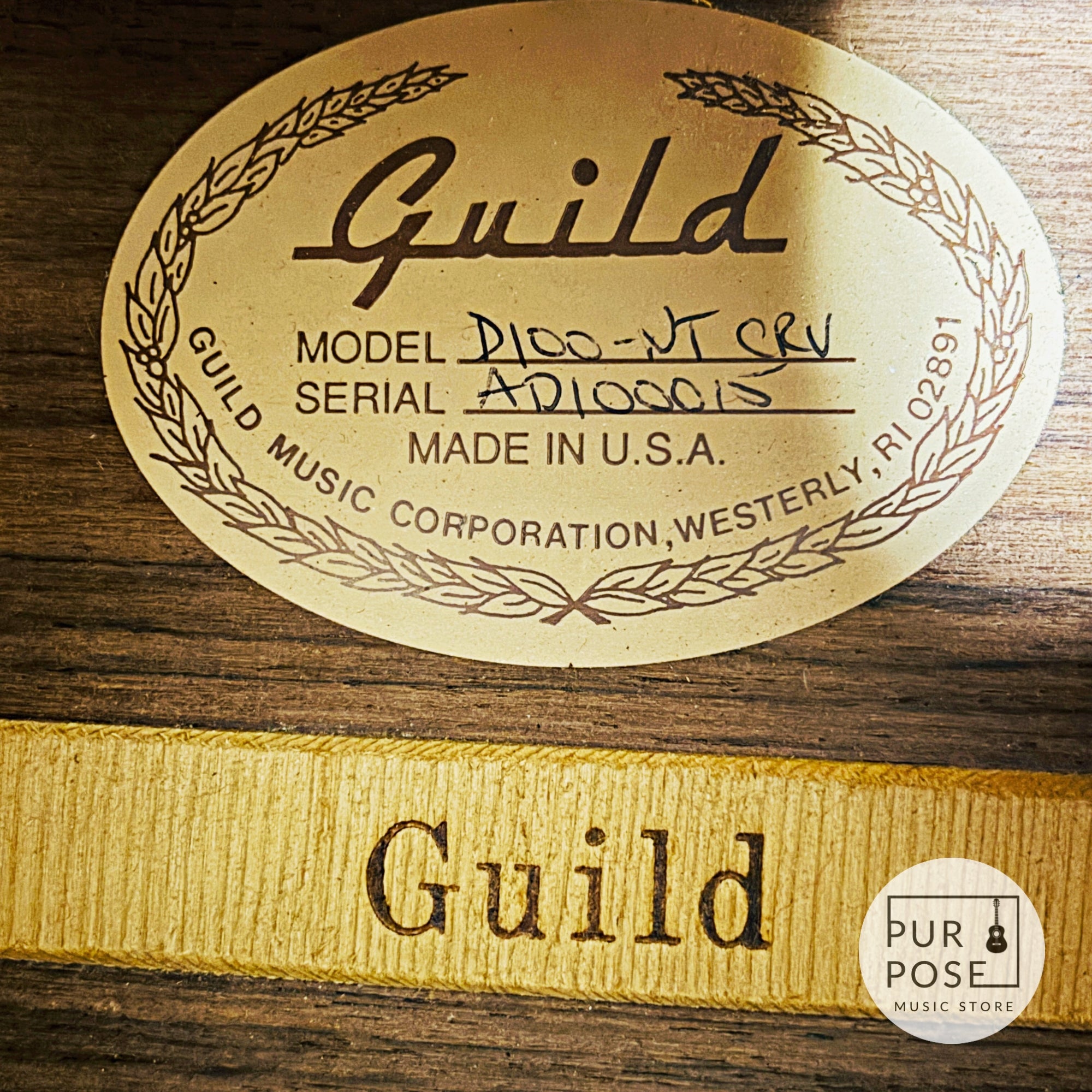 【中古/動画あり】Guild D-100 NT CRV 1995年製 ネックヒール彫刻